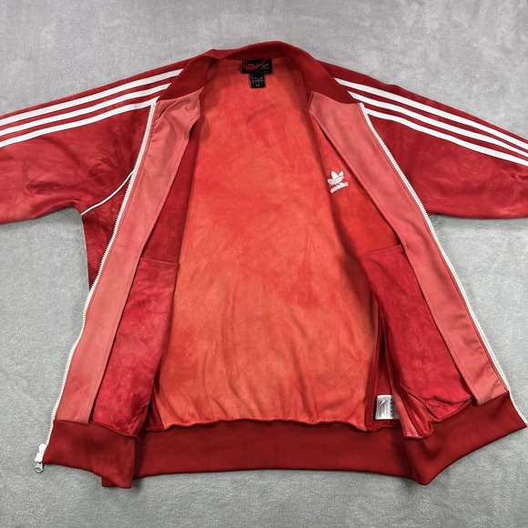 Adidas Pharrell Williams Jacket Mens Large Red Hu Track Full Zip 3 Stripe 2018 - Picture 5 of 16